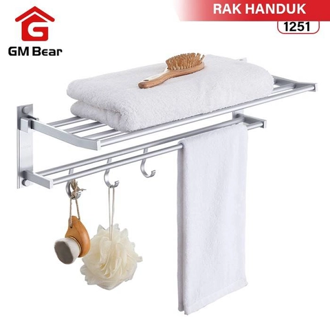 GM Bear Rak Handuk Multifungsi 1251 - Wall Mounted Towel Rack Multifunction