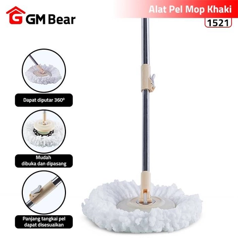 GM Bear Tongkat Set + Kain Pel 1521 - Mop Stick Set with HEADMOP