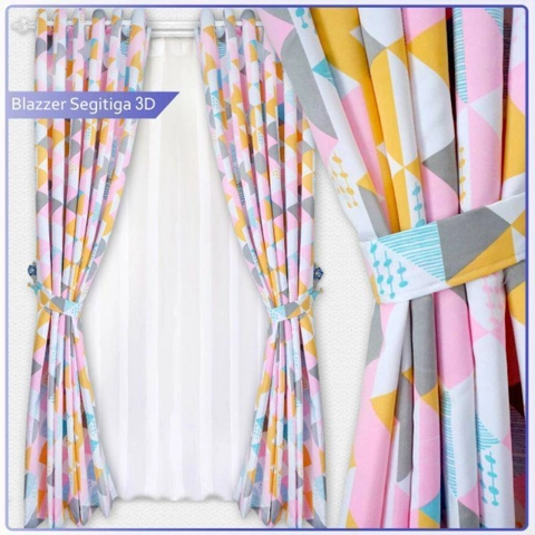 Gorden Sahabat - Gorden Minimalis Motif Segitiga 140 x 220