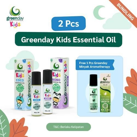 Greenday Kids Essential Oil 2 pcs (Free 1 Pcs Greenday Minyak Aromatherapy)
