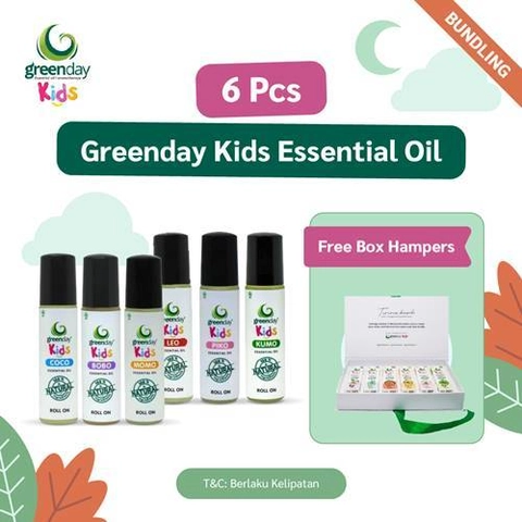 Greenday Kids Essential Oil 6 pcs (Free Hampers Box)