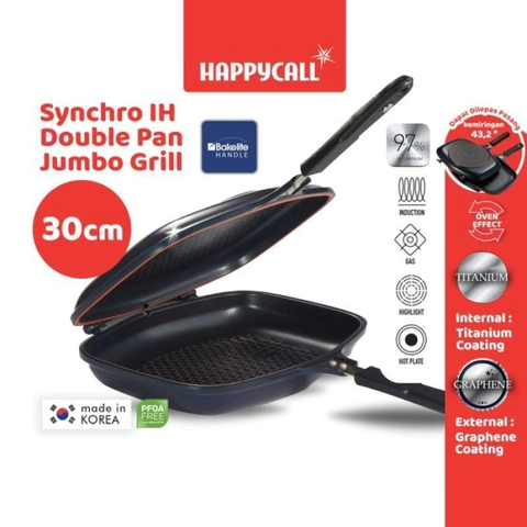 HC SYNCHRO IH DOUBLE PAN JUMBO GRILL SHINE BLACK 3002-0127