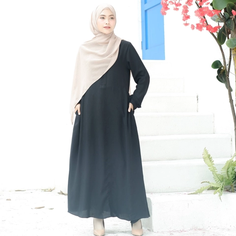 Hazirah Id - Hanna Dress - gamis hanna - gamis simple - gamis abaya