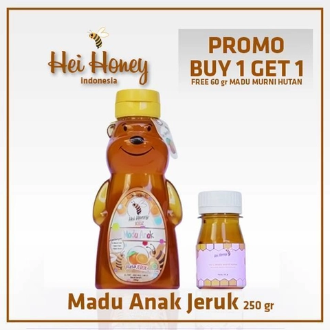 Hei Honey - MADU ANAK JERUK - BUY 1 GET 1 Free 60 gr Madu Murni Hutan