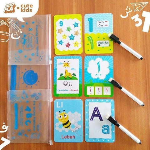 Hoofla Paket Flash Card Angka, Alphabet, dan Hijaiyah