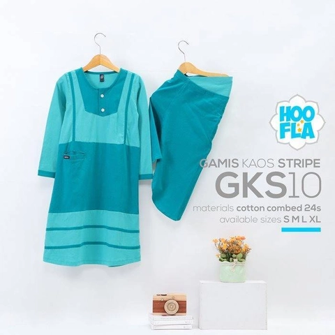 Hoofla Gamis Kaos Stripe GKS 010