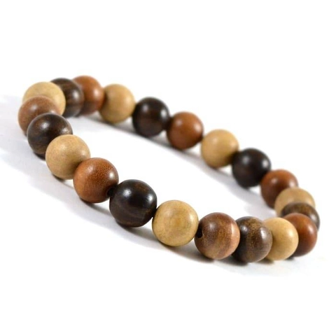 Indahcraft - Gelang Pria Campuran 3 Jenis Kayu Langka Asli Natural Alami 10 mm