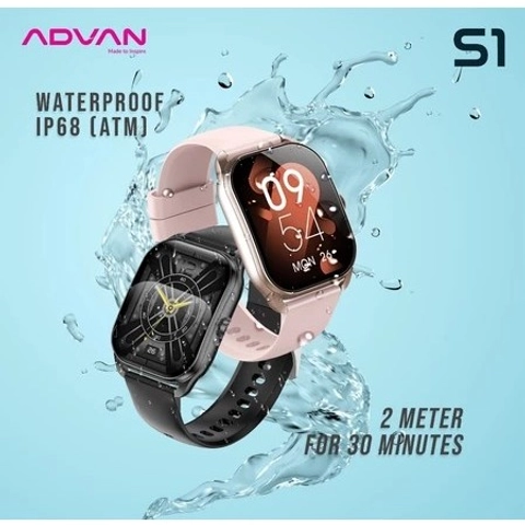 [jikalaku] ADVAN Smartwatch S1 Ai Voice Assistant Display IPS 2.01inch Touchscreen Waterproof IP68 Bluetooth Calls 100+ Sports Modes Long-lasting Battery