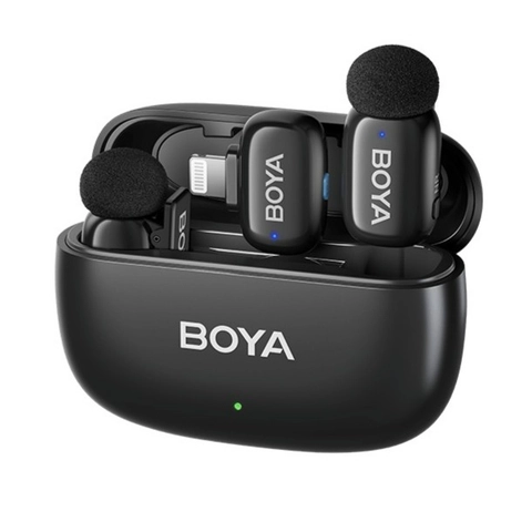 BOYA MINI Microphone dengan Fitur AI Pengubah Suara Port Lightning & USB Tipe C Kompatibel dengan Ponsel Pintar Siaran Langsung Vlog