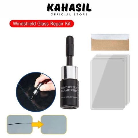 KAHASIL - Lem Kaca Anti Retak Pecah Mobil Aquarium Bening LCD Hp Tanpa Bekas Windshield Repair Kit