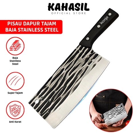 KAHASIL - Pisau Dapur Daging Super Tajam Baja Anti Karat Stainless KMJ207