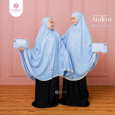 Khadijah Label Makassar - Mukena Couple Ataliya Ibu Dan Anak Remaja Usia 8 Sampai 12 Tahun