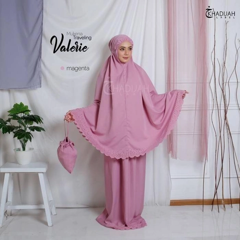 Khadijah Label Palembang - Mukena Travel Valerie (Free Sejadah)