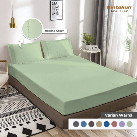 Kintakun Grosir - Sprei Beglance Cotton Embroidery Healling Green Super King 35 cm
