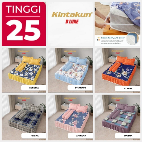 Kintakun - Sprei Rumbai 180 x 200 DLUXE Aesthetic Microtex Tinggi 25 cm B2