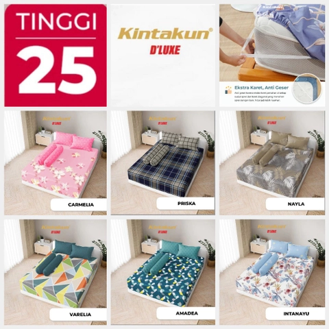 Kintakun - Sprei Fitted 160 x 200 DLUXE Aesthetic Microtex Tinggi 25 cm B2