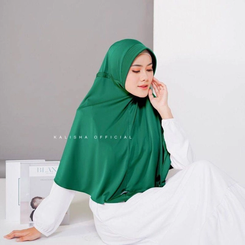 Kalisha Official - Hijab Instan Serut Polos Jersey