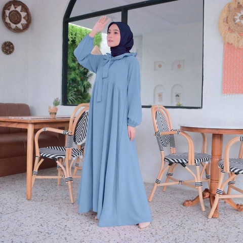 Kalisha Official - Gamis Dimara Crinkle Polos Premium