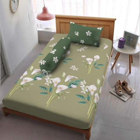 Kintakun - Sprei Dluxe Dahayu Microtex Flower Hijau