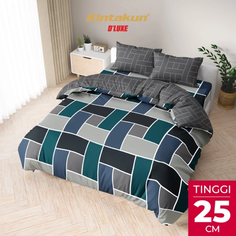 Kintakun - Kintakun Bed Cover Set Fitted 180 x 200 DLUXE Aesthetic Microtex Tinggi 25 cm B2