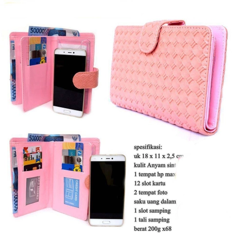Lanc Fashion - Organaizer Dompet Hp Pocket Premium Kulit Anyam