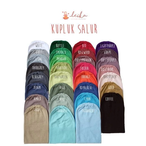 (Bundling Buy 10 Get 1 Free) Leika Hijab - KUPLUK RAJUT SALUR PREMIUM DEWASA / KNIT SALUR SUPER / DA