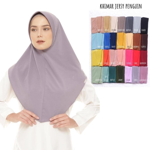 Leika - Khimar Hijab Instan Jersey Penguin STANDAR