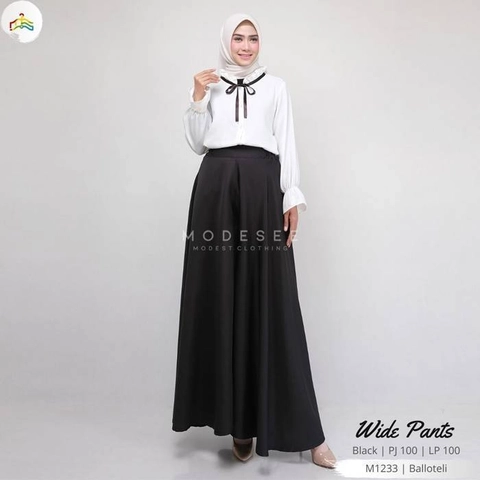 Modesee - Wide Pants Black M1233