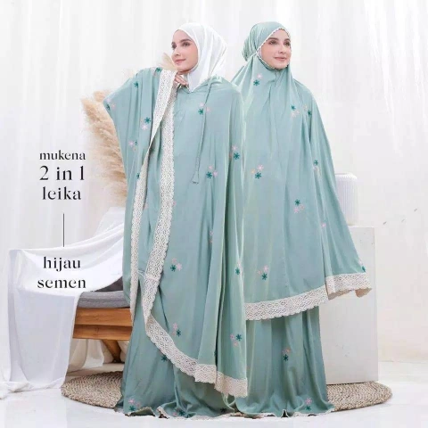 Nadira - Mukena Rayon Bordir Traveling 2 in 1