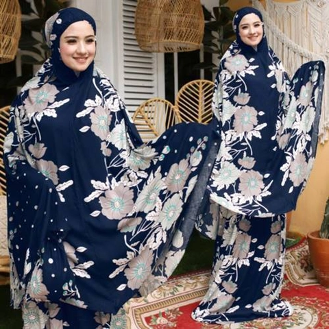 Nadira - Mukena Dewasa Rayon Motif Bunga Polka 003