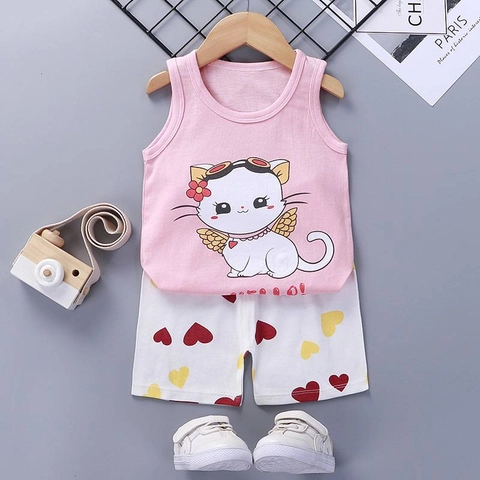 Neira - Setelan Baju Tidur Anak Tanpa Lengan Katun B13