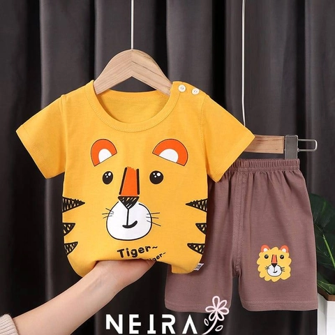 Neira - Setelan Pendek Baju Tidur Piyama Anak Cute Tiger