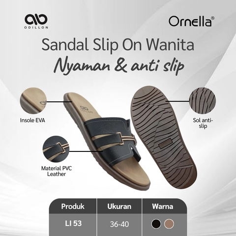 Odillon - Odillon - LI 52 / Sandal Slip On Wanita Casual