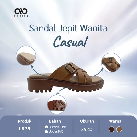 Odillon - Odillon - LB 35 / Sandal Slip On Wanita Casual
