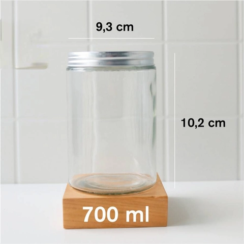 [PO] Orderpedia Kitchen - Toples Kaca Polos Tutup Alumunium 700ml