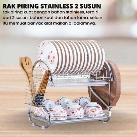 [PO] Orderpedia Kitchen Rak Piring Stainless 2 Susun