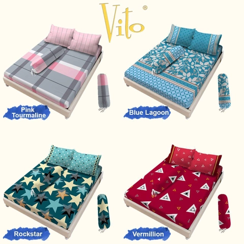 Rosanna - Sprei Vito Disperse Plat King 180x200 Bantal 2 Motif Modern Minimalist I