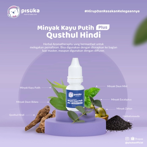 Exclusive di Evermos Pisuka - Minyak Kayu Putih Plus Qusthul Hindi Khusus Bayi