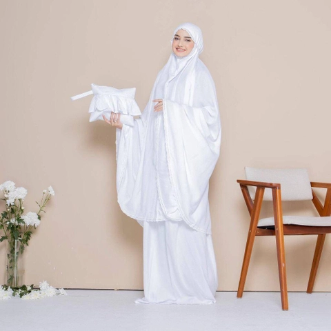 Qaydstoreid - Mukena Polos Jumbo Renda Lunna
