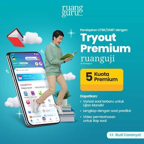Ruangguru - Bundle Kuota Tryout Premium (5 Kuota Premium)