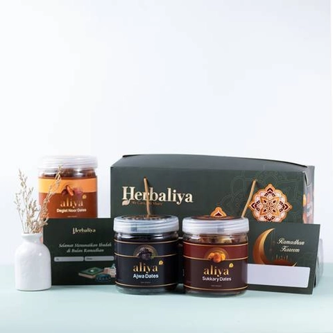 Aliya - Hampers Box Exclusive Herbaliya Kurma Premium Mix (Kurma Ajwa Kurma Sukari Kurma Tunis)