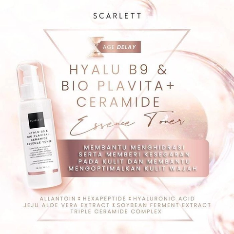 EVM Stockist - Scarlett Whitening - Hyalu B9 + Bio Plavita & Ceramide Essence Toner