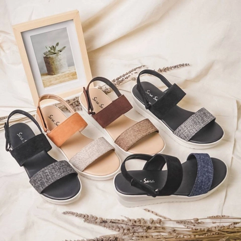 SandalKoo - Bellina Sandal Wedges 5 Cm Cream