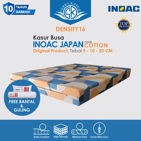 Kasur Busa INOAC Cover Katun Density 16 Garansi 10 Tahun