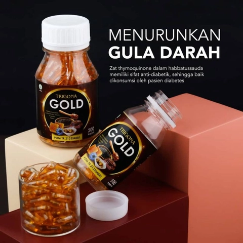 NABAWI HERBAL - Paket 5 Pcs TRIGONA GOLD - Habbatussauda Extra Propolis Plus Zaitun Madu Isi 100 Kps