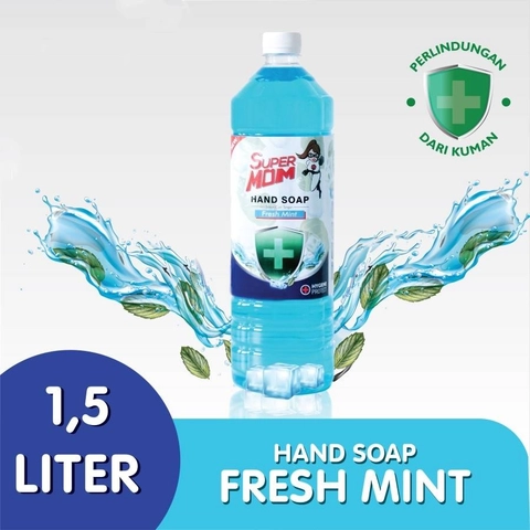 SuperMOM - Hand Soap Fresh Mint Sabun Cuci Tangan 1,5L