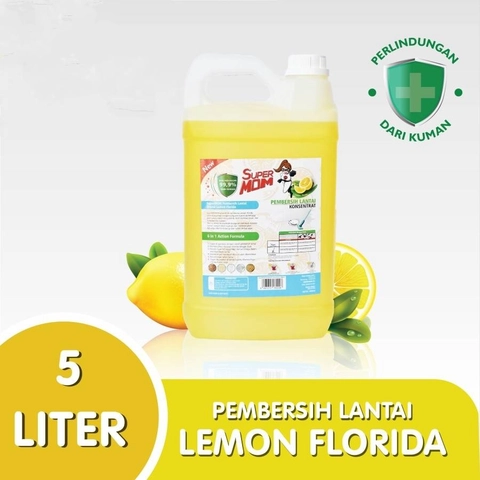 SuperMOM - Pembersih Lantai Anti Bakteri Lemon Fresh Florida 5 Liter