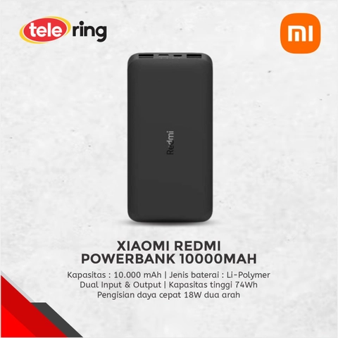 TELE RING - XIAOMI REDMI POWER BANK 10000MAH BLACK
