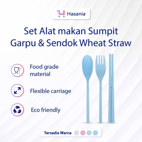 EVM Stockist - Hasania Home - Set Perlengkapan Makan Sendok Garpu Sumpit