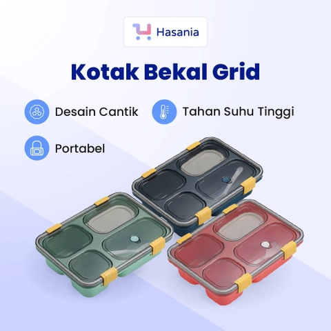 Hasania Home - Kotak Bekal Grid 1.25 L